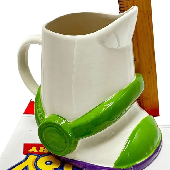Toy Story Buzz Lightyear Boot Mug 24 oz White Green Ceramic New Disney - Picture 8 of 9